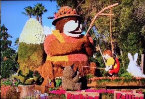 CATCH OF THE DAY--While this Rose Parade floatbearly looked Mayberry, it sounded a lot like a familiar walk to The Fishin' Hole.