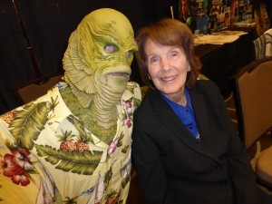 LAGOONIN' GOOD--Julie Adams poses with a "creatster" tribute artist in homage to her pre-Mayberry cult film classic "Creature from the Black Lagoon."