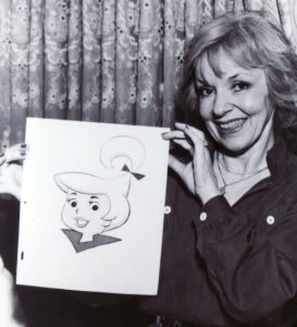 "JUDY, JUDY, JUDY"--Janet with a sketch of her beloved "Jetsons" character.