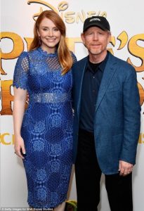 Ron Howard with daughter Bryce at a gala event in London on July 31for Disney's live-action version of Pete's Dragon, starring Bryce and Robert Redford, which opens in theaters nationwide on Friday.