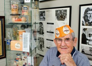 Emmett among his collection in the Andy Griffith Museum. Photo by Hobart Jones.