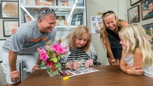 Betty Lynn with happy fans at the Andy Griffith Museum. Photo by Hobart Jones.