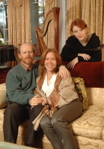 Ron and Cheryl Howard with daughter Bryce in a photo to promote the release of Cheryl’s novel as an audio edition.