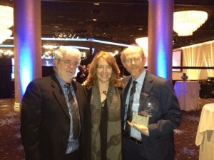 Ron Howard tweeted this photo of himself with wife Cheryl and George Lucas at the TV Hall of Fame ceremony. (By the way, Ron is a fun choice to follow on Twitter. Look for him at @RealRonHoward.)