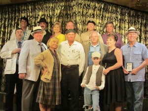 LeRoy McNees (far right) with a boatload of tribute artists on the Mayberry Cruise. Photo by Jan Newsome.