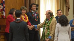 ALOHA & HOWDY--Jim Nabors being honored by the Honolulu City Council.