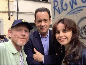 Ron with "Inferno" stars Tom Hanks and Felicity Jones on location in Florence, Italy in May.