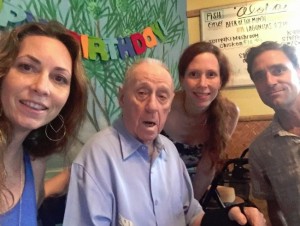 TIME TO CELEBRATE 98--Richard O. Linke with daughters Katharine and Bettina and son Dick Jr. at his 98th birthday party on Oct. 23.