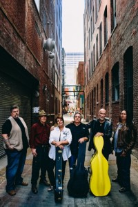 Beverly and Rodney DIllard (center) in Nashville with some of the team working on their new album. Credit: John Brown Photography.