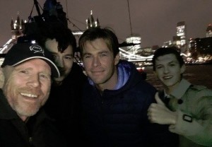 Ron Howard tweeted this selfie of himself with In the Heart of the Sea stars Ben Walker, Chris Hemsworth and Tom Holland in London on December 2. Follow Ron on Twitter @RealRonHoward.