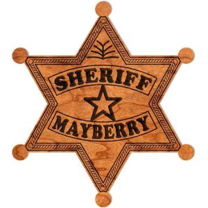 Mayberry Sheriff Badge Wooden Magnet