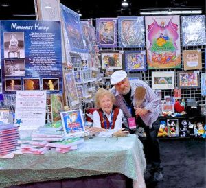 D23 Expo booth Margaret and son, Eric.