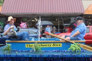 Henry "the jinx" Bennett (Rick Grimsley) is always a parade crowd pleaser in this boat made by Steve Hinkley.