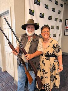 Macon, Mo. - Event coordinator Johnna Clarke and husband Robert who portrayed Carter in the opening skit.