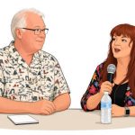 Randy Turner interviews Joy Ellison during Mayberry Comes to Scottsburg 2026.