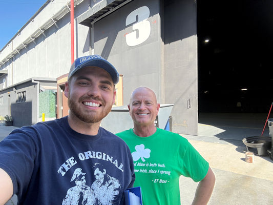 Codie & Mike outside stage 3 at the former Desilu-Cahuenga Studios (now Red Studios Hollywood) where the interior shots of TAGS were filmed.