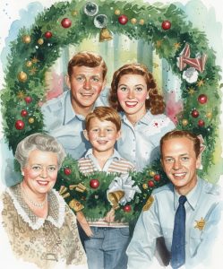 Mayberry_Christmas_Color_Andy_Ellie_Opie_ABee_Barn