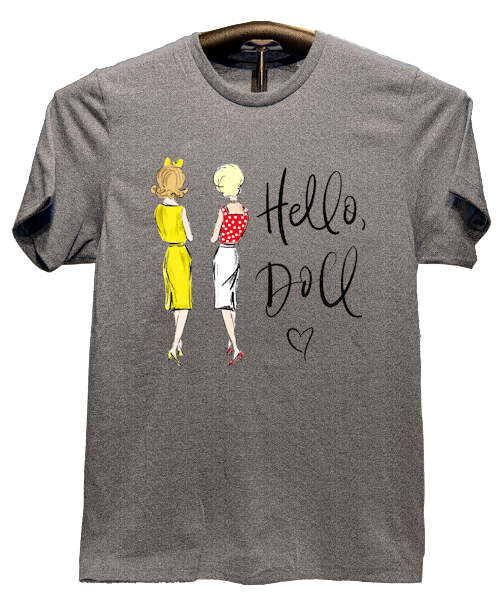 Hello Doll Graphite Heather T-shirt