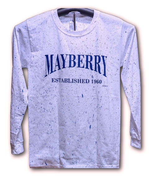 Mayberry Splatter Long Sleeve White T-shirt