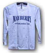 Mayberry Splatter Long Sleeve White T-shirt