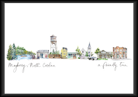 Mayberry Cityscape Art Print