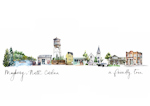 Mayberry Cityscape Art Print