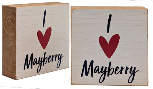 I Heart Mayberry Wooden Block