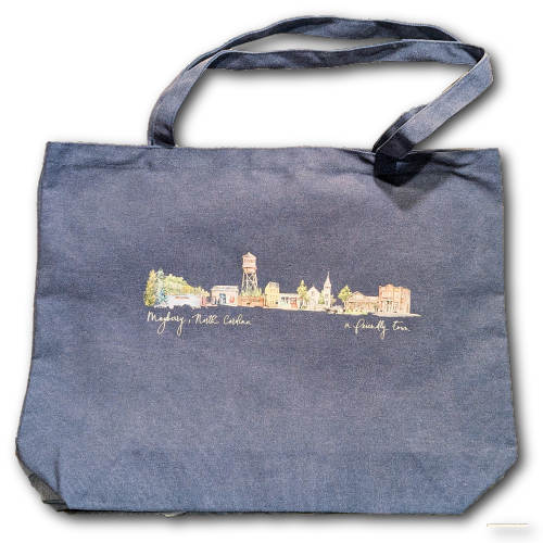 Mayberry Cityscape Blue Jean Tote Bag