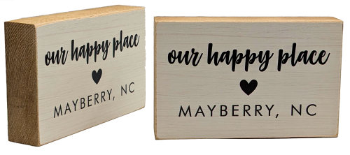 Our Happy Place Wooden Block