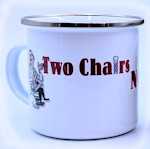 Two Chairs No Waiting Enamel Camp Mug